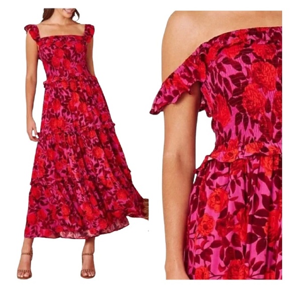 Anthropologie Dresses & Skirts - Anthropologie ‘Abel the Label’ Reign Smocked Floral Tiered Layer Ruffle Maxi XS